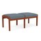 Lesro Lenox Wood 2 Seat Bench Wood Frame, Cherry, RF Serene Upholstery LW2001 - alternate 2
